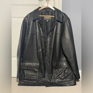 Eddie Bauer Men's Black Leather Coat